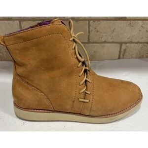 Bionica Corset II Honey Nubuck Leather Side Zip/Lace Up Women's Booties Size 11M